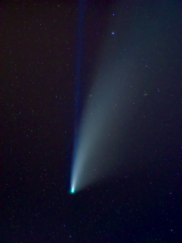 Comète Neowise, sa chevelure et sa queue ionisée