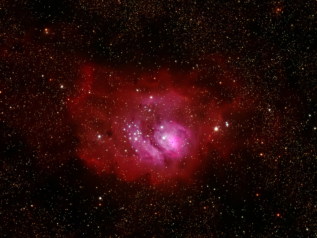 La nébuleuse de la Lagune aussi appelée M8 (Messier 8) dans la constellation du Sagittaire