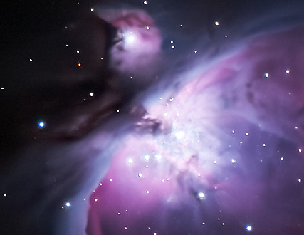 Les quatre étoiles du trapèze de la nébuleuse d'Orion M42