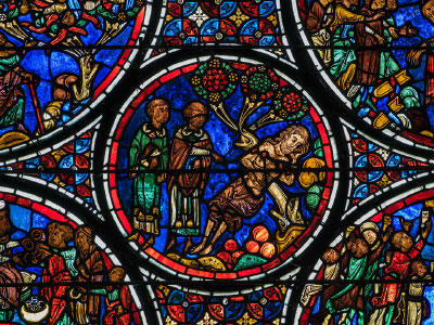 Vitrail du Bon Samaritain de la cathédrale de Bourges