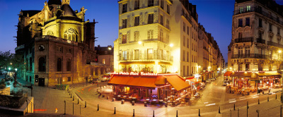 Chevet de l'église Saint-Eustache et rue Montorgueil à Paris