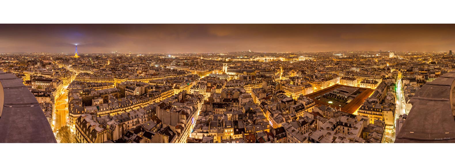 Plus belle vue de Paris de nuit - Panorama sur Paris