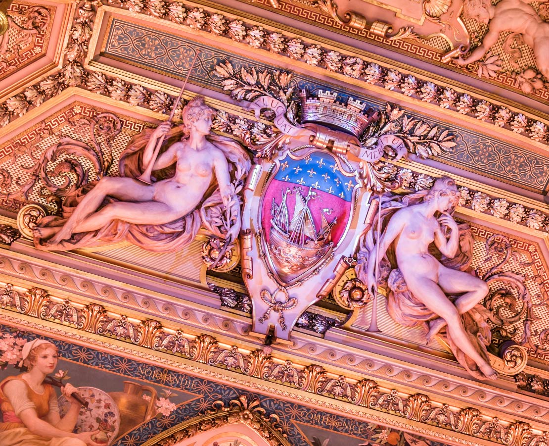 Blason de Paris dans la salle des fêtes de l'Hôtel de Ville de Paris