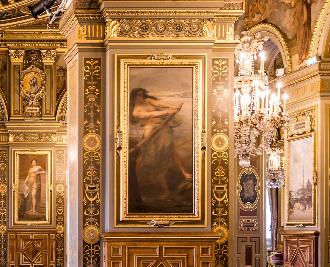 Détail de la salle des Arcades de l'Hôtel de Ville de Paris