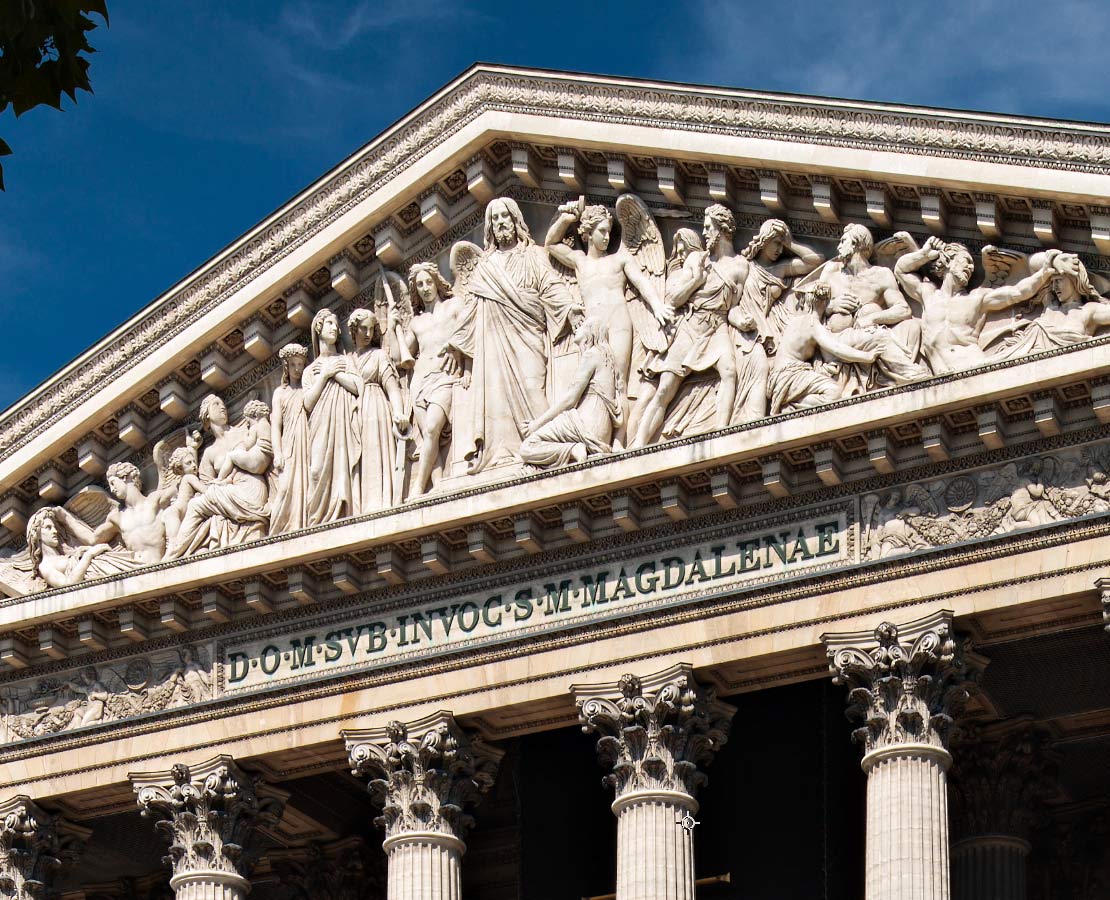 Fronton de la façade sud de l'église de la Madeleine, Paris