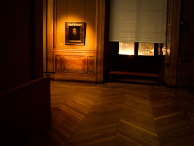 Toile dans la lumière au musée du Louvre