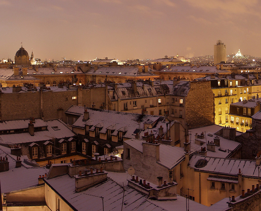 Les toits de Paris sous la neige...