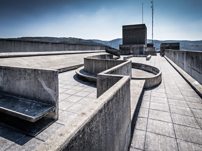 Toit terrasse de l'Unité d'habitation Le Corbusier à Firminy-Vert